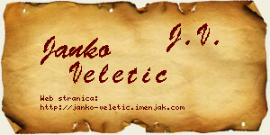 Janko Veletić vizit kartica